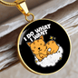 Do what I Cat Circle Necklace Stainless Steel or 18k Gold 18-22"-Express Your Love Gifts