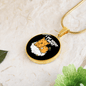Do what I Cat Circle Necklace Stainless Steel or 18k Gold 18-22"-Express Your Love Gifts