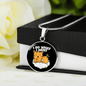 Do what I Cat Circle Necklace Stainless Steel or 18k Gold 18-22"-Express Your Love Gifts