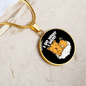 Do what I Cat Circle Necklace Stainless Steel or 18k Gold 18-22"-Express Your Love Gifts