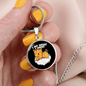 Do what I Cat Circle Necklace Stainless Steel or 18k Gold 18-22"-Express Your Love Gifts