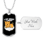 Do What I Want Cat Necklace Stainless Steel or 18k Gold Dog Tag 24" Chain-Express Your Love Gifts