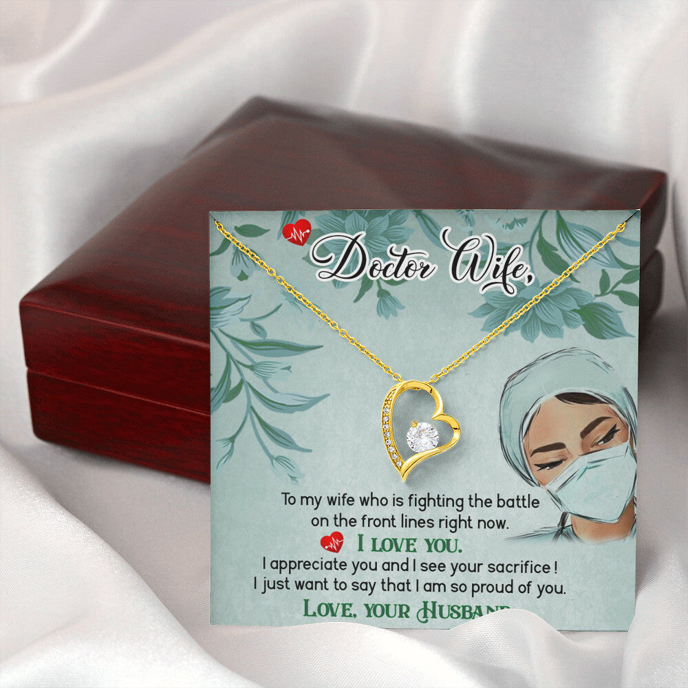 Doctor Wife Healthcare Medical Worker Nurse Appreciation Gift Forever Necklace w Message Card-Express Your Love Gifts