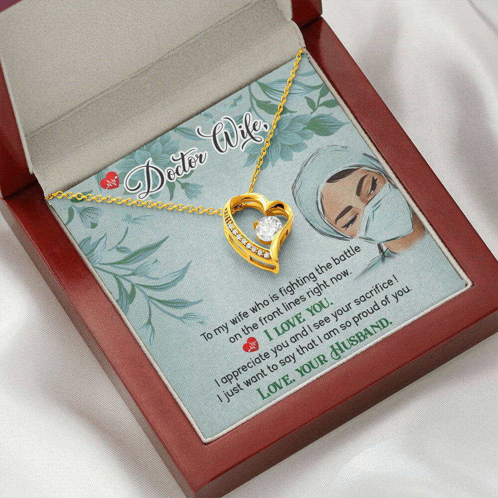 Doctor Wife Healthcare Medical Worker Nurse Appreciation Gift Forever Necklace w Message Card-Express Your Love Gifts