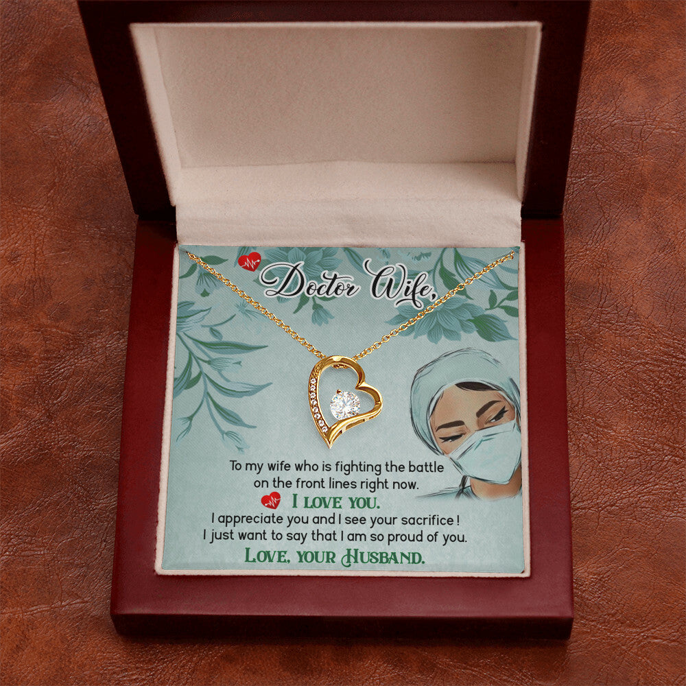 Doctor Wife Healthcare Medical Worker Nurse Appreciation Gift Forever Necklace w Message Card-Express Your Love Gifts
