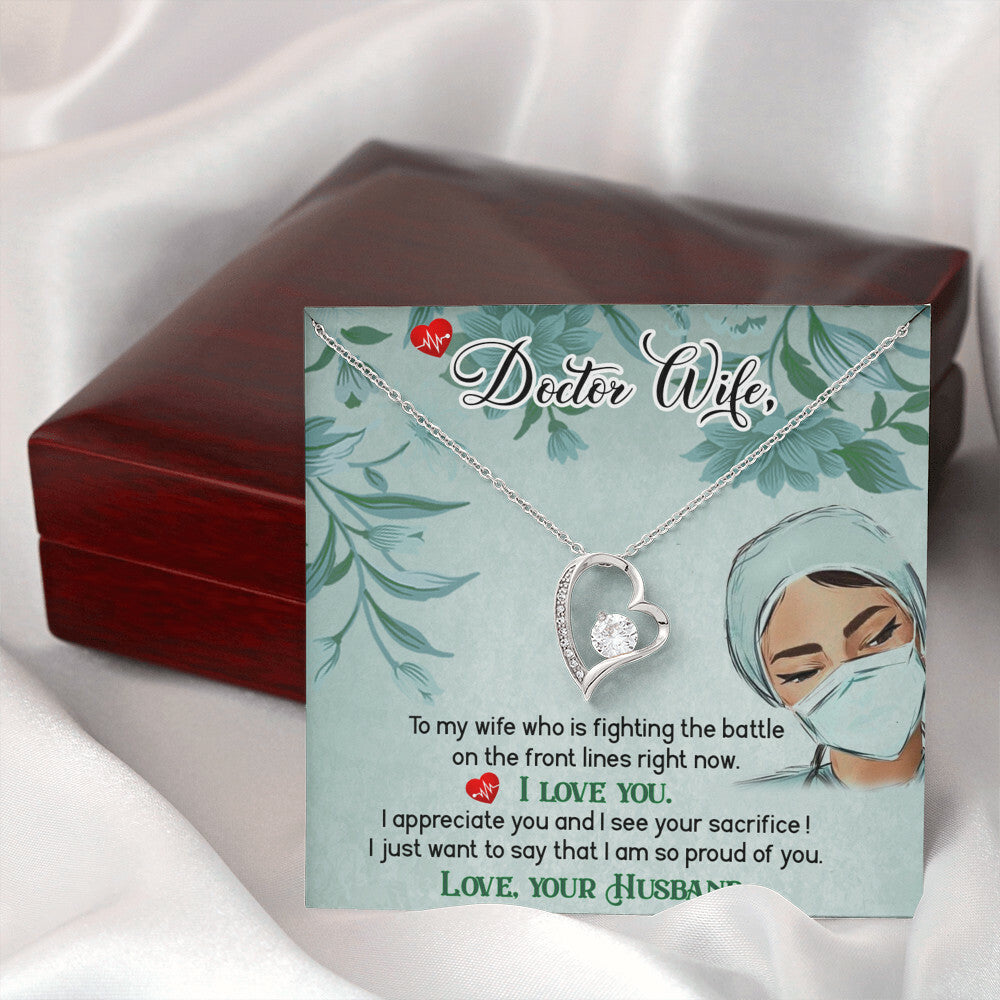 Doctor Wife Healthcare Medical Worker Nurse Appreciation Gift Forever Necklace w Message Card-Express Your Love Gifts