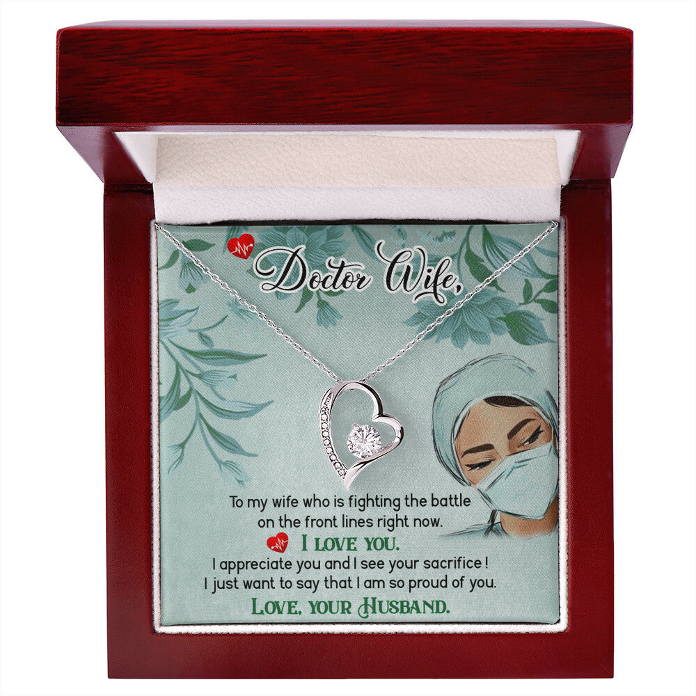 Doctor Wife Healthcare Medical Worker Nurse Appreciation Gift Forever Necklace w Message Card-Express Your Love Gifts