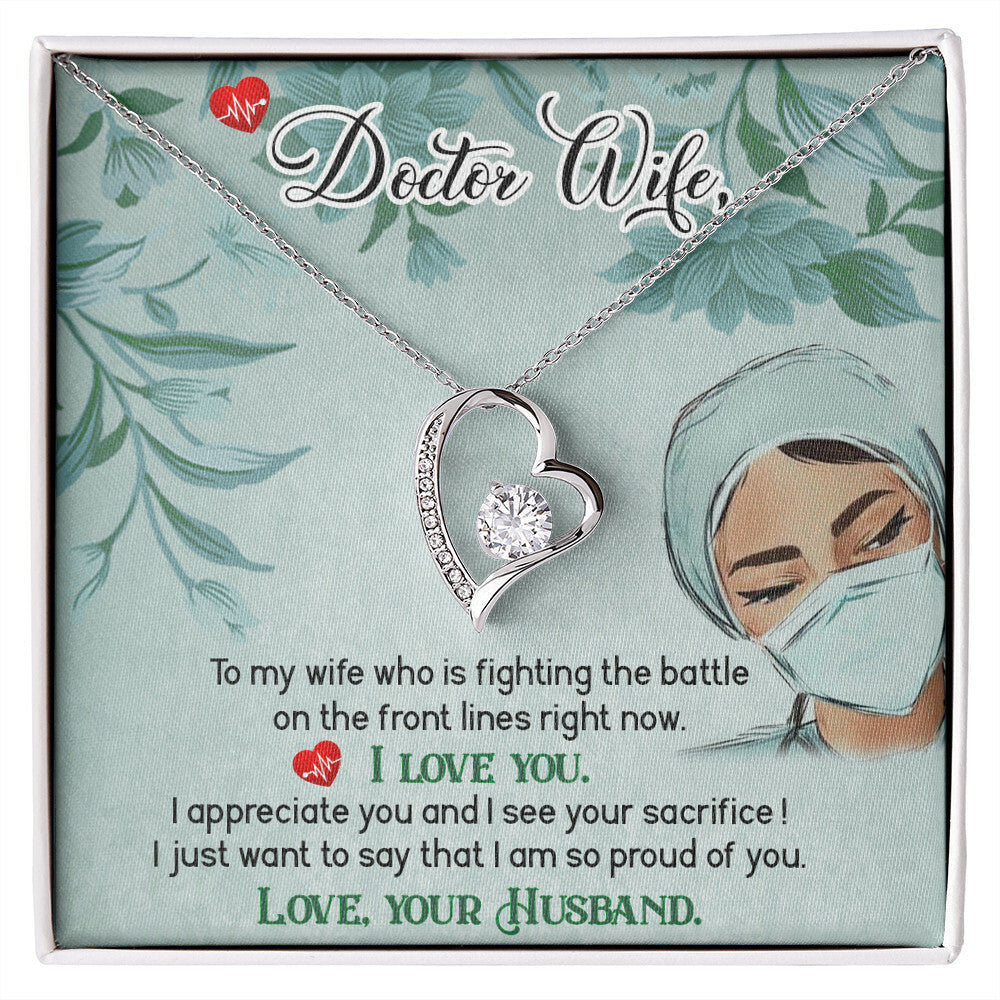 Doctor Wife Healthcare Medical Worker Nurse Appreciation Gift Forever Necklace w Message Card-Express Your Love Gifts