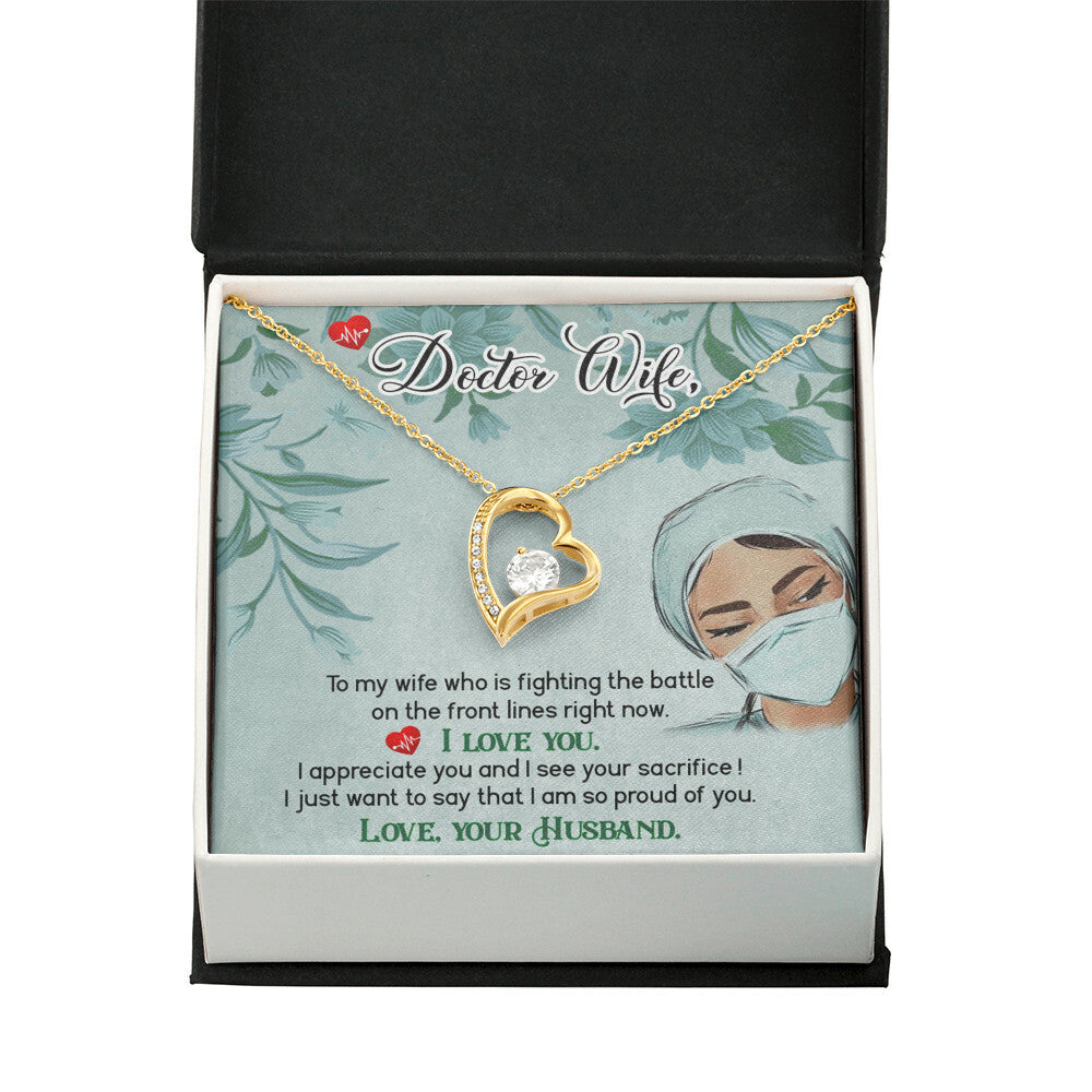 Doctor Wife Healthcare Medical Worker Nurse Appreciation Gift Forever Necklace w Message Card-Express Your Love Gifts
