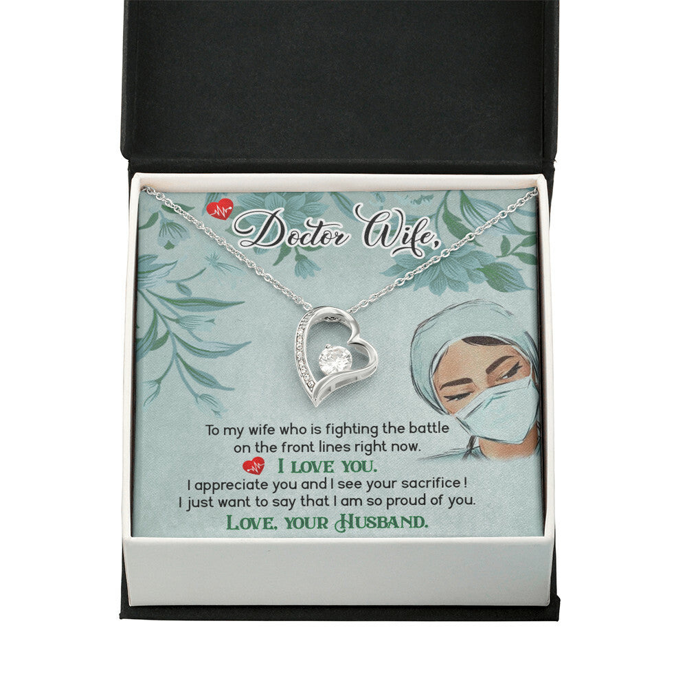 Doctor Wife Healthcare Medical Worker Nurse Appreciation Gift Forever Necklace w Message Card-Express Your Love Gifts