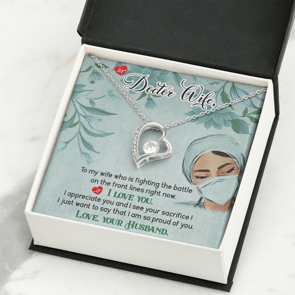 Doctor Wife Healthcare Medical Worker Nurse Appreciation Gift Forever Necklace w Message Card-Express Your Love Gifts