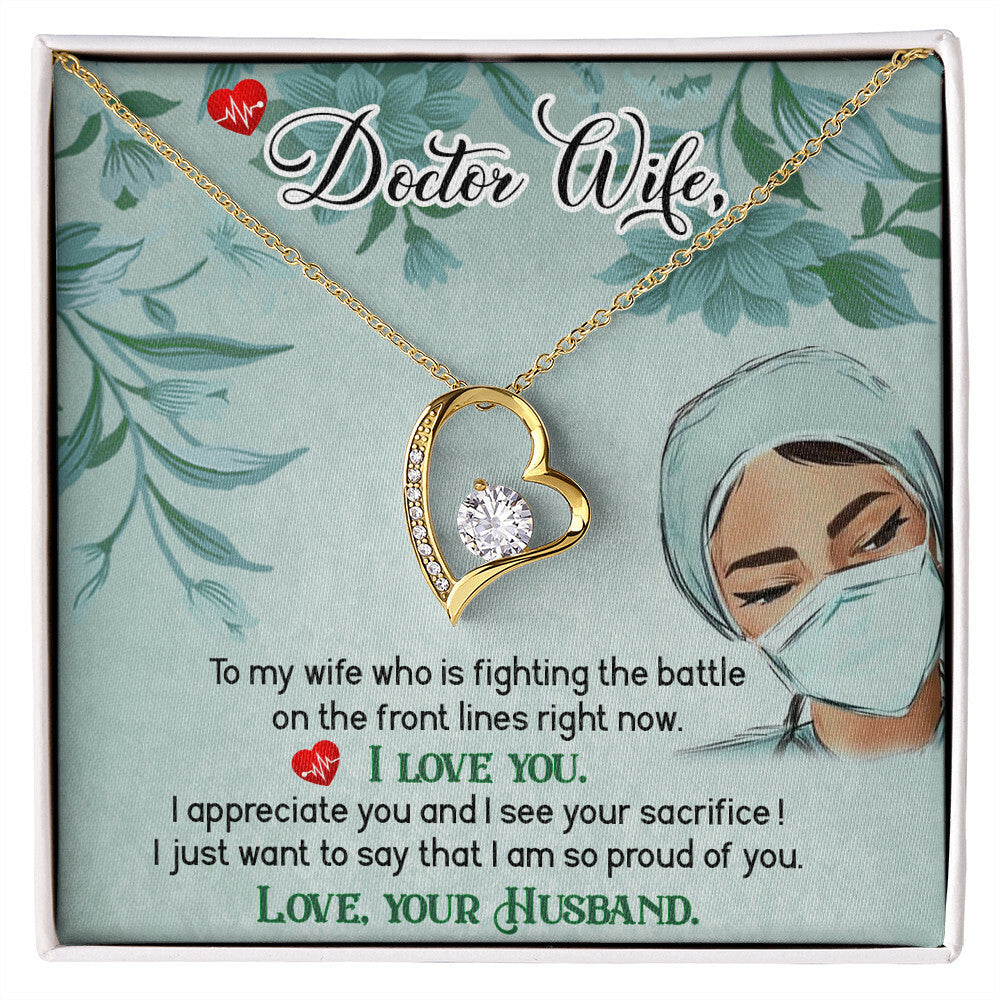Doctor Wife Healthcare Medical Worker Nurse Appreciation Gift Forever Necklace w Message Card-Express Your Love Gifts