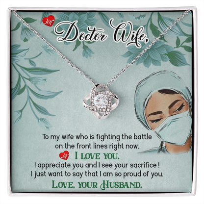 Doctor Wife Healthcare Medical Worker Nurse Appreciation Gift Infinity Knot Necklace Message Card-Express Your Love Gifts