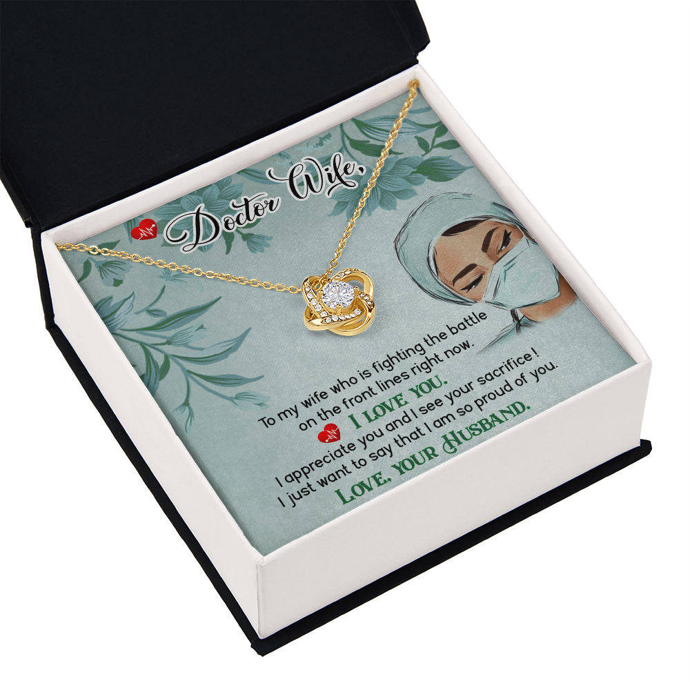 Doctor Wife Healthcare Medical Worker Nurse Appreciation Gift Infinity Knot Necklace Message Card-Express Your Love Gifts