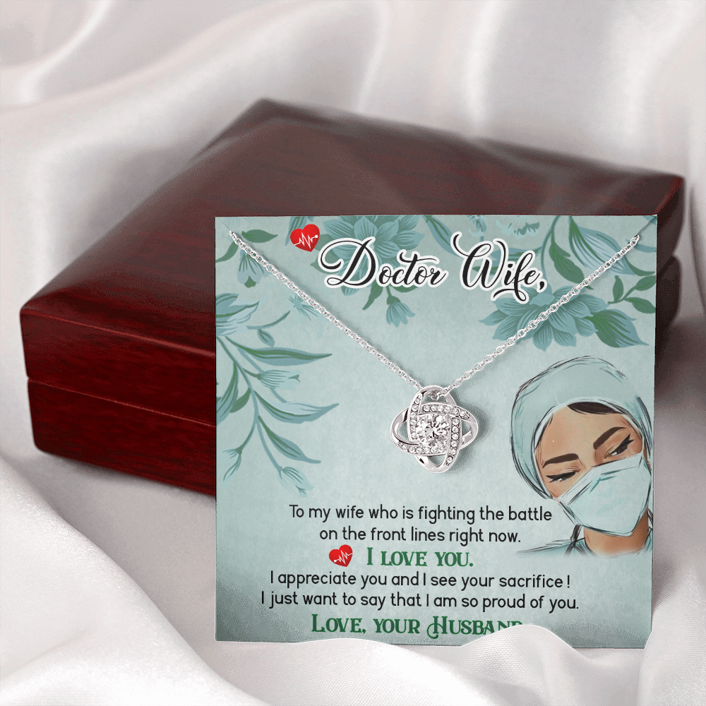 Doctor Wife Healthcare Medical Worker Nurse Appreciation Gift Infinity Knot Necklace Message Card-Express Your Love Gifts