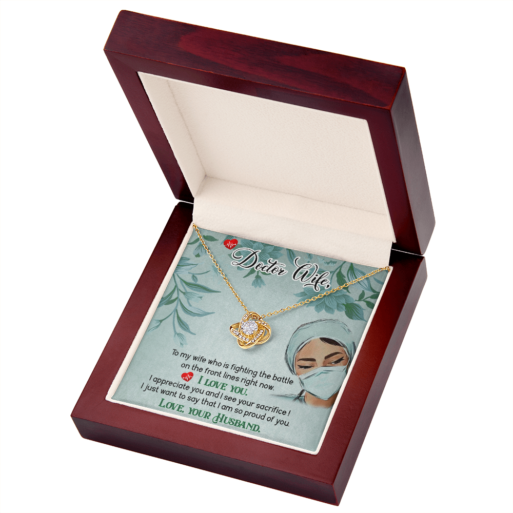 Doctor Wife Healthcare Medical Worker Nurse Appreciation Gift Infinity Knot Necklace Message Card-Express Your Love Gifts