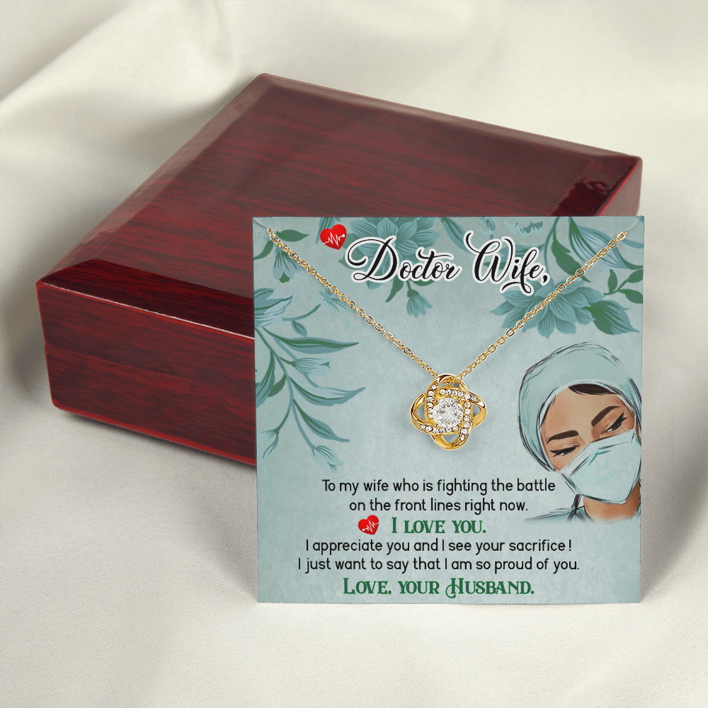 Doctor Wife Healthcare Medical Worker Nurse Appreciation Gift Infinity Knot Necklace Message Card-Express Your Love Gifts