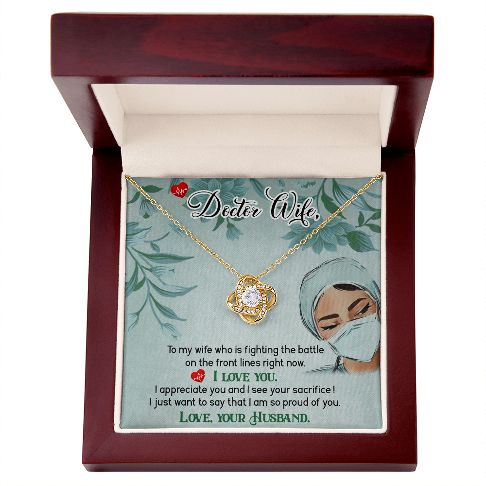Doctor Wife Healthcare Medical Worker Nurse Appreciation Gift Infinity Knot Necklace Message Card-Express Your Love Gifts