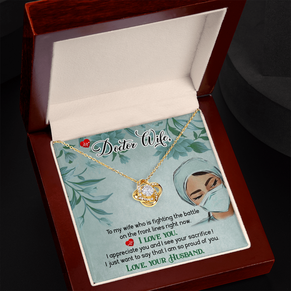 Doctor Wife Healthcare Medical Worker Nurse Appreciation Gift Infinity Knot Necklace Message Card-Express Your Love Gifts