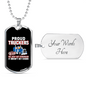 Doens'T Get Easier Trucker Wife Dog Tag Stainless Steel or 18k Gold 24" Chain-Express Your Love Gifts