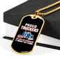 Doens'T Get Easier Trucker Wife Dog Tag Stainless Steel or 18k Gold 24" Chain-Express Your Love Gifts