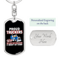 Doesn'T Get Easier Swivel Trucker Keychain Dog Tag Stainless Steel or 18k Gold-Express Your Love Gifts