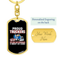 Doesn'T Get Easier Swivel Trucker Keychain Dog Tag Stainless Steel or 18k Gold-Express Your Love Gifts