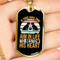 Dog Aim in Life Necklace Stainless Steel or 18k Gold Dog Tag 24" Chain-Express Your Love Gifts