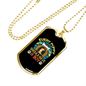 Dog Baby Blue Necklace Stainless Steel or 18k Gold Dog Tag 24" Chain-Express Your Love Gifts