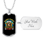 Dog Baby Blue Necklace Stainless Steel or 18k Gold Dog Tag 24" Chain-Express Your Love Gifts