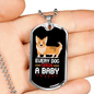 Dog Baby Necklace Stainless Steel or 18k Gold Dog Tag 24" Chain-Express Your Love Gifts