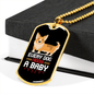 Dog Baby Necklace Stainless Steel or 18k Gold Dog Tag 24" Chain-Express Your Love Gifts