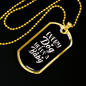 Dog Baby White Necklace Stainless Steel or 18k Gold Dog Tag 24" Chain-Express Your Love Gifts