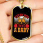 Dog Baby Yellow Necklace Stainless Steel or 18k Gold Dog Tag 24" Chain-Express Your Love Gifts