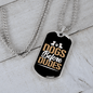 Dog Before Dudes Brown Necklace Stainless Steel or 18k Gold Dog Tag 24" Chain-Express Your Love Gifts