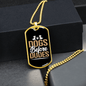 Dog Before Dudes Brown Necklace Stainless Steel or 18k Gold Dog Tag 24" Chain-Express Your Love Gifts