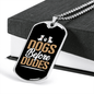 Dog Before Dudes Brown Necklace Stainless Steel or 18k Gold Dog Tag 24" Chain-Express Your Love Gifts