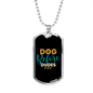 Dog Before Dudes Necklace Stainless Steel or 18k Gold Dog Tag 24" Chain-Express Your Love Gifts