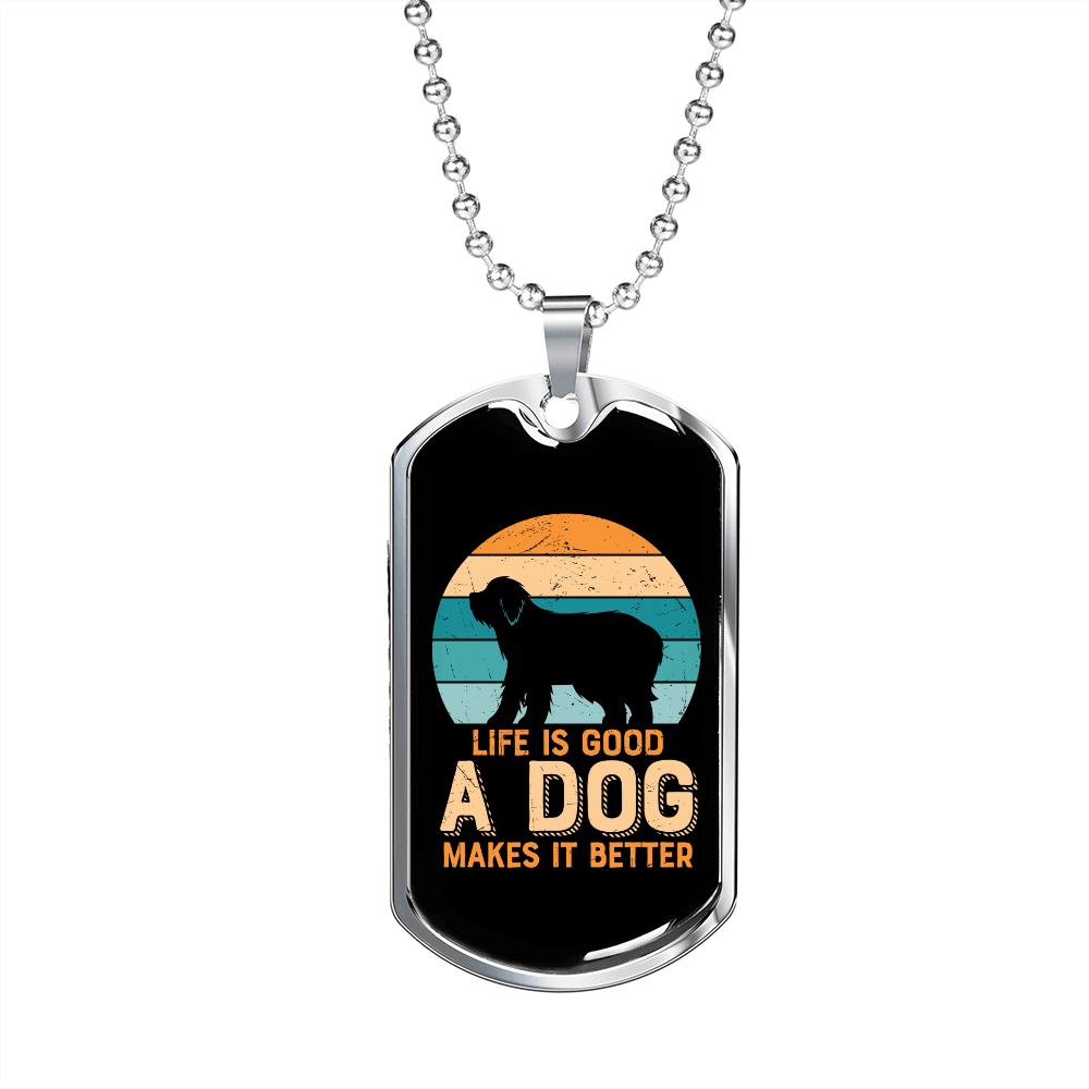 Dog Better Necklace Stainless Steel or 18k Gold Dog Tag 24" Chain-Express Your Love Gifts