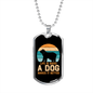 Dog Better Necklace Stainless Steel or 18k Gold Dog Tag 24" Chain-Express Your Love Gifts