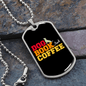 Dog Book and Coffee Necklace Stainless Steel or 18k Gold Dog Tag 24" Chain-Express Your Love Gifts
