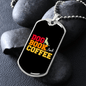 Dog Book and Coffee Necklace Stainless Steel or 18k Gold Dog Tag 24" Chain-Express Your Love Gifts