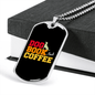 Dog Book and Coffee Necklace Stainless Steel or 18k Gold Dog Tag 24" Chain-Express Your Love Gifts
