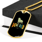 Dog Dad Necklace Stainless Steel or 18k Gold Dog Tag 24" Chain-Express Your Love Gifts