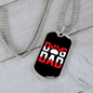 Dog Dad Red Paw Necklace Stainless Steel or 18k Gold Dog Tag 24" Chain-Express Your Love Gifts