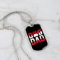 Dog Dad Red Paw Necklace Stainless Steel or 18k Gold Dog Tag 24" Chain-Express Your Love Gifts