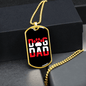 Dog Dad Red Paw Necklace Stainless Steel or 18k Gold Dog Tag 24" Chain-Express Your Love Gifts