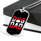 Dog Dad Red Paw Necklace Stainless Steel or 18k Gold Dog Tag 24" Chain-Express Your Love Gifts