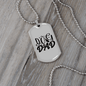 Dog Dad TranspArent Necklace Stainless Steel or 18k Gold Dog Tag 24" Chain-Express Your Love Gifts