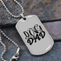 Dog Dad TranspArent Necklace Stainless Steel or 18k Gold Dog Tag 24" Chain-Express Your Love Gifts